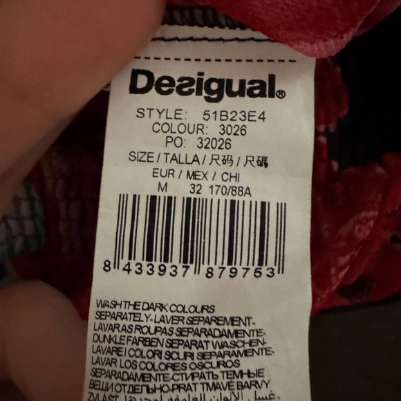 DESIGUAL Batwing Floral Print Blouse Size Medium VGUC - Picture 5 of 5